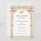 Elegantes Jugendstil mit Rings Wedding Save The Date (Vorderseite)