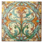 elegantes Jugendstil-Muster Fliese (Vorderseite)
