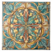 elegantes Jugendstil-Muster Fliese (Vorderseite)