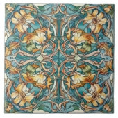 Elegantes Jugendstil-Muster Fliese (Vorderseite)