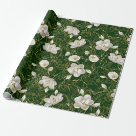 Elegantes Jugendstil-Muster im südlichen Magnolien Geschenkpapier