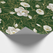 Elegantes Jugendstil-Muster im südlichen Magnolien Geschenkpapier (Ecke)