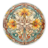 elegantes Jugendstil-Muster Keramikknauf (Vorderseite)