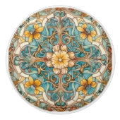 elegantes Jugendstil-Muster Keramikknauf (Vorderseite)