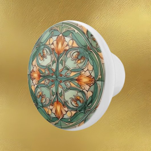 elegantes Jugendstil-Muster Keramikknauf