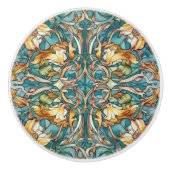 elegantes Jugendstil-Muster Keramikknauf (Vorderseite)