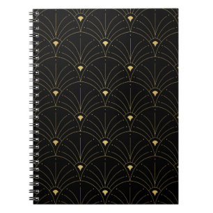 Elegantes Jugendstil-nahtloses Muster. Abstrakte M Notizblock