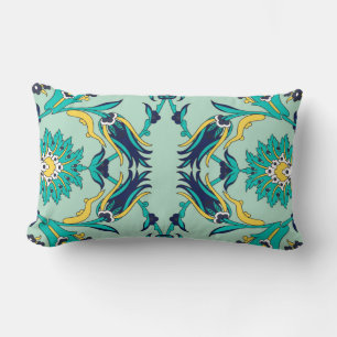 Elegantes Jungle Green & Yellow Lumbar Kissen