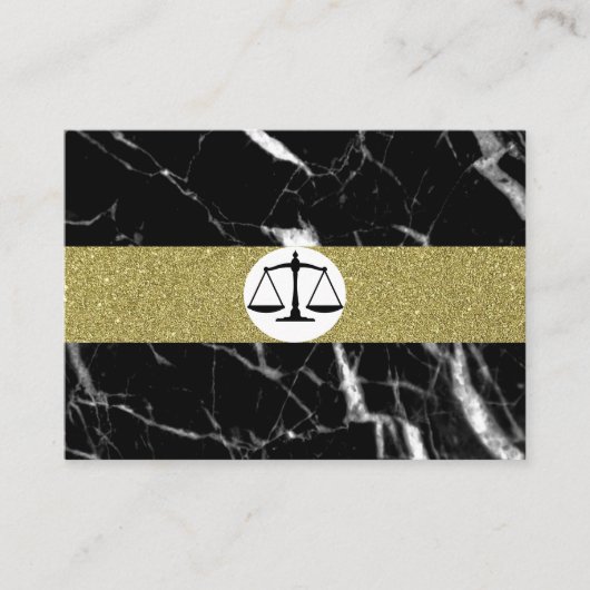 Elegantes Juristengold aus schwarzem Marmor Visitenkarte (Vorderseite)