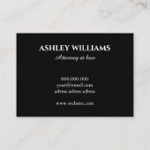 Elegantes Juristengold aus schwarzem Marmor Visitenkarte (Rückseite)