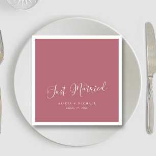 Elegantes 'Just Married' Herz - Rose Gold Wedding Serviette