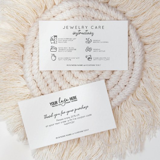 Elegantes Juwelierpflege-Logo Begleitkarte