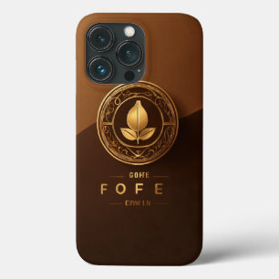 Elegantes Kaffee-Samen-Logo - Goldenes Akzent-Desi Case-Mate iPhone Hülle