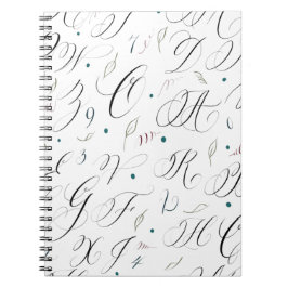 Elegantes Kalligrafie Alphabet Spiral Note Book Notizblock