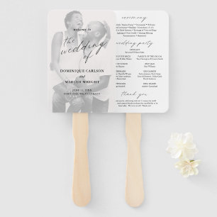 Elegantes Kalligrafie-Foto Moderne Hochzeitsprogra Fächer