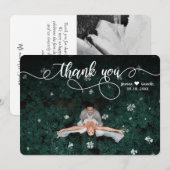 Elegantes Kalligrafie Modernes Hochzeitssemble Fot Dankeskarte (Vorne/Hinten)