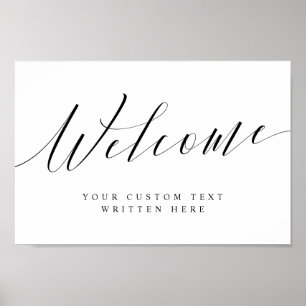 Elegantes Kalligrafie-Schriftzug Willkommensschild Poster