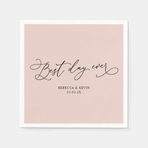 Elegantes Kalligrafie Script Dusty Rose Wedding Serviette