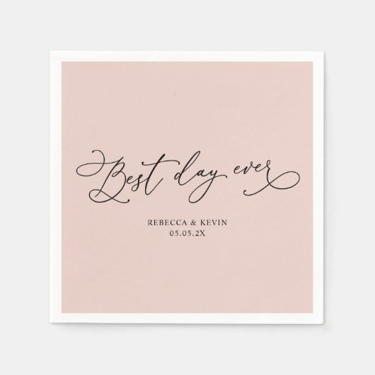 Elegantes Kalligrafie Script Dusty Rose Wedding Serviette (Vorderseite)