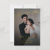 Elegantes Kalligrafie-Script Hochzeitsfoto Save The Date (Vorderseite)