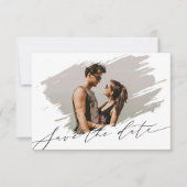 Elegantes Kalligrafie-Script-Kalender-Foto-Hochzei Save The Date (Vorderseite)