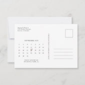 Elegantes Kalligrafie-Script-Kalender-Foto-Hochzei Save The Date (Rückseite)