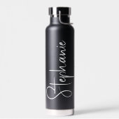 Elegantes Kalligrafie-Script personalisierter Name Trinkflasche (Links)