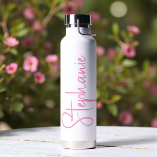 Elegantes Kalligrafie-Script personalisierter Name Trinkflasche