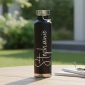 Elegantes Kalligrafie-Script personalisierter Name Trinkflasche