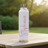 Elegantes Kalligrafie-Script personalisierter Name Trinkflasche