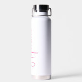 Elegantes Kalligrafie-Script personalisierter Name Trinkflasche (Rückseite)