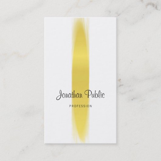 Elegantes Kalligrafie Script Trendy Gold Schlicht  Visitenkarte (Vorderseite)