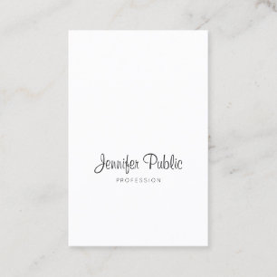 Elegantes Kalligrafie Script Trendy Sleek Schlicht Visitenkarte