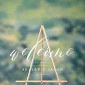 Elegantes Kalligrafie Script White Welcome Wedding Acrylschild (Neutral)