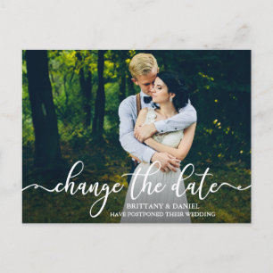 Elegantes Kalligrafie-Skript ändert das Date-Foto Postkarte