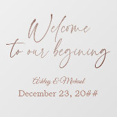 Elegantes Kalligrafie-Skript Einfache Bohemische M Fensteraufkleber (Blatt)