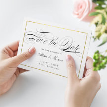 Elegantes Kalligrafie-Skript Save the Date Imitate