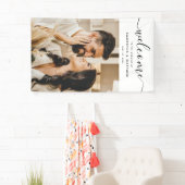 Elegantes Kalligrafie-Skript Willkommen bei der Ho Banner (Insitu)