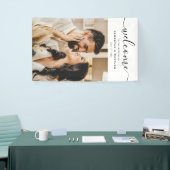 Elegantes Kalligrafie-Skript Willkommen bei der Ho Banner (Messeveranstaltung)