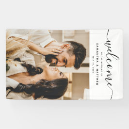 Elegantes Kalligrafie-Skript Willkommen bei der Ho Banner