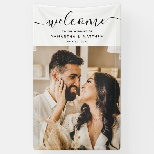 Elegantes Kalligrafie-Skript Willkommen bei der Ho Banner (Vertikal)