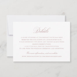 Elegantes Kalligrafie-Skriptblush-Hochzeitdetails Einladung