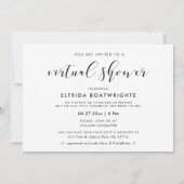 Elegantes Kalligrafie Virtual Brautparty Foto Einladung (Rückseite)