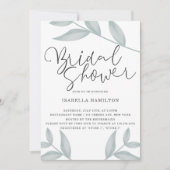 Elegantes Kalligrafisches botanisches Brautparty Einladung (Vorderseite)