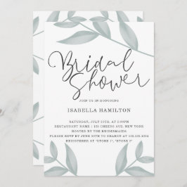 Elegantes Kalligrafisches botanisches Brautparty Einladung