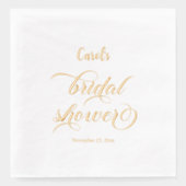 Elegantes Kalligrafisches Brautparty Servietten Mit Folie (Vorderseite)