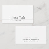 Elegantes Kalligrafisches Design Trendy Minimalist Visitenkarte (Vorne/Hinten)