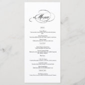 Elegantes kalligrafisches Doppelmenü Menükarte (Vorderseite)