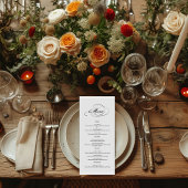 Elegantes kalligrafisches Doppelmenü Menükarte