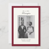 Elegantes kalligrafisches Foto Frame Red Wedding Ankündigung (Vorderseite)